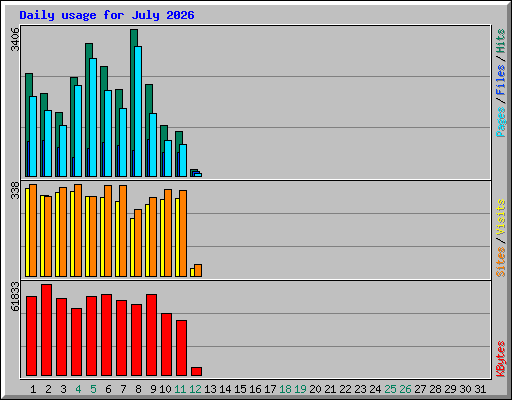 Daily usage for July 2026